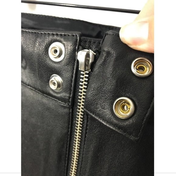 NWT $998 Diesel 'L-Elide' Leather Pants w/ Zipper-Detail in‎ Black [SZ 26 ] - Picture 12 of 13